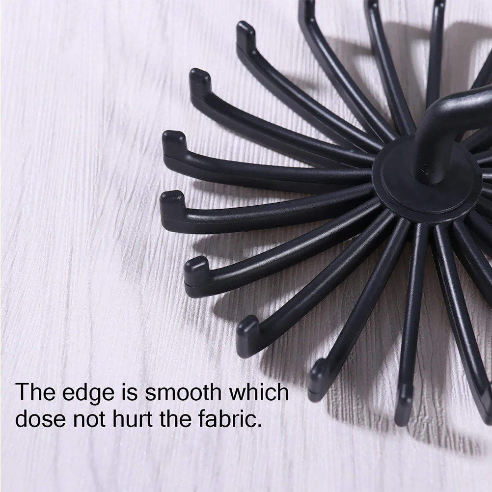 

6pcs Tie Rack Claw Hangers Rotating Space Saver Black Non Slip Multi Purpose Closet Storage Household Solution