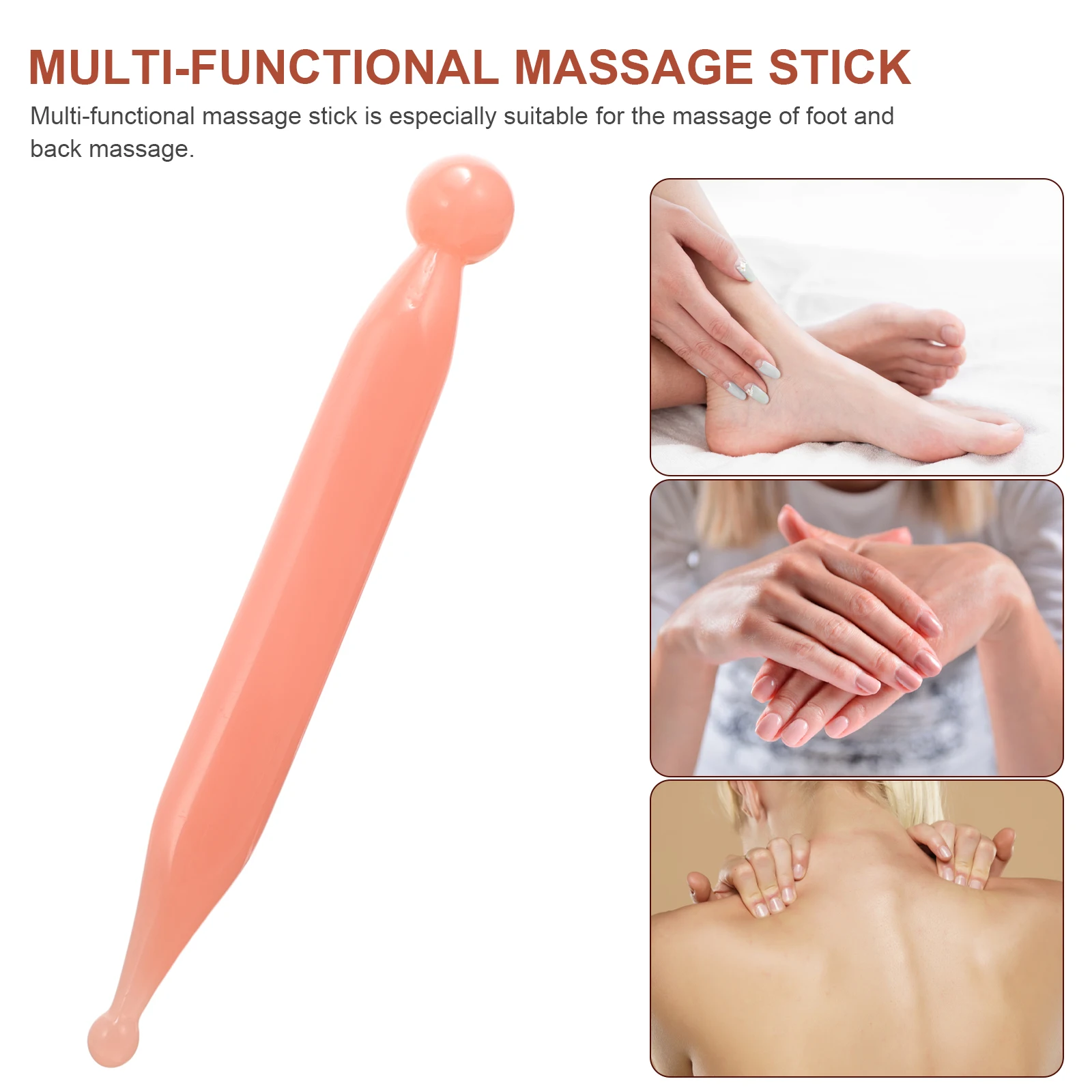 

Acupuncture Pen Resin Massage Stick Manual Point Tool Portable Tendon Rod for Foot Back Acupressure Pink Color