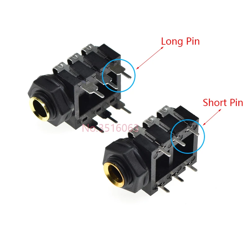 2/5PCS 6.35mm/6.35 Stereo Audio Microphone Female Socket/Jack Connector 6.3mm 6P/6Pin For PCB Plug-in