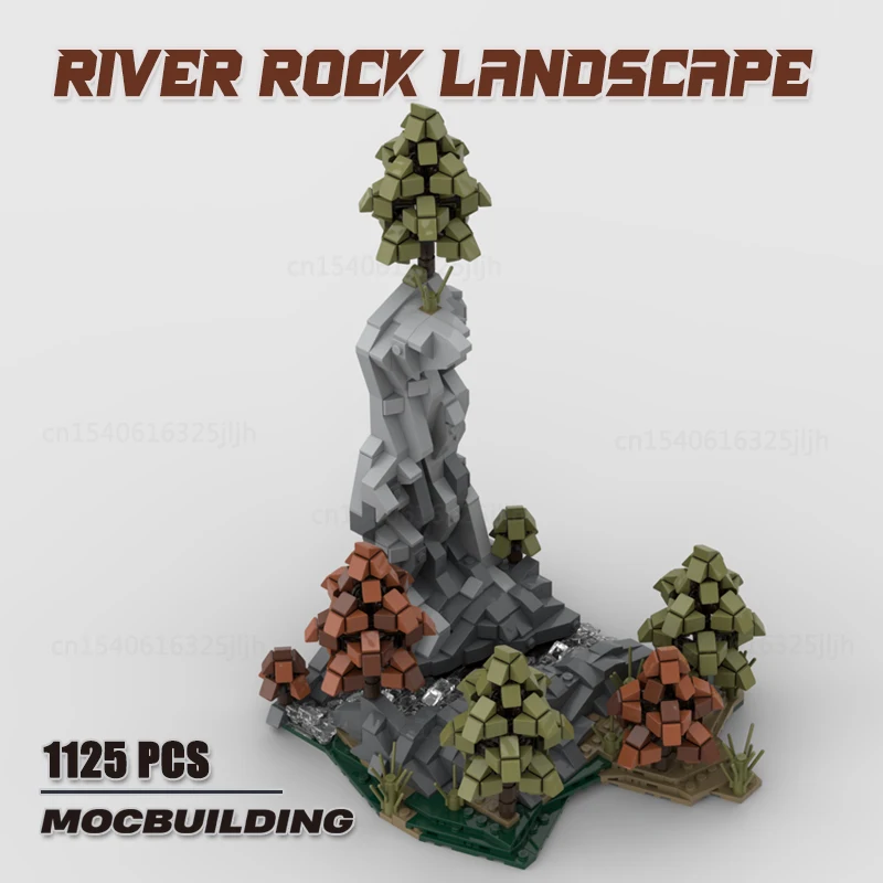 

The Rings Movie Moc Building Blocks River Rock Landscape Model DIY Assembly Technology Bricks Display Toys Children Xmas Gifts