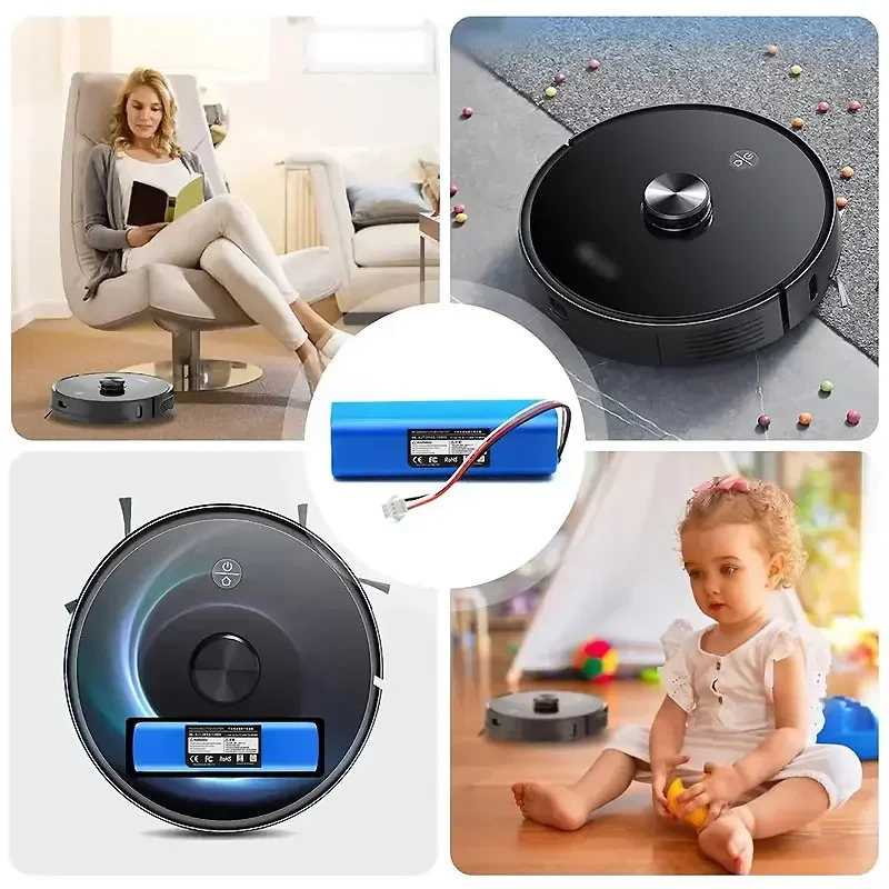 

100% New 5200mAh Li-ion Battery for CECOTEC CONGA 4090 4490 4690 4590 Robot Vacuum Cleaner 14.4V 18650 4S2P Battery Packs