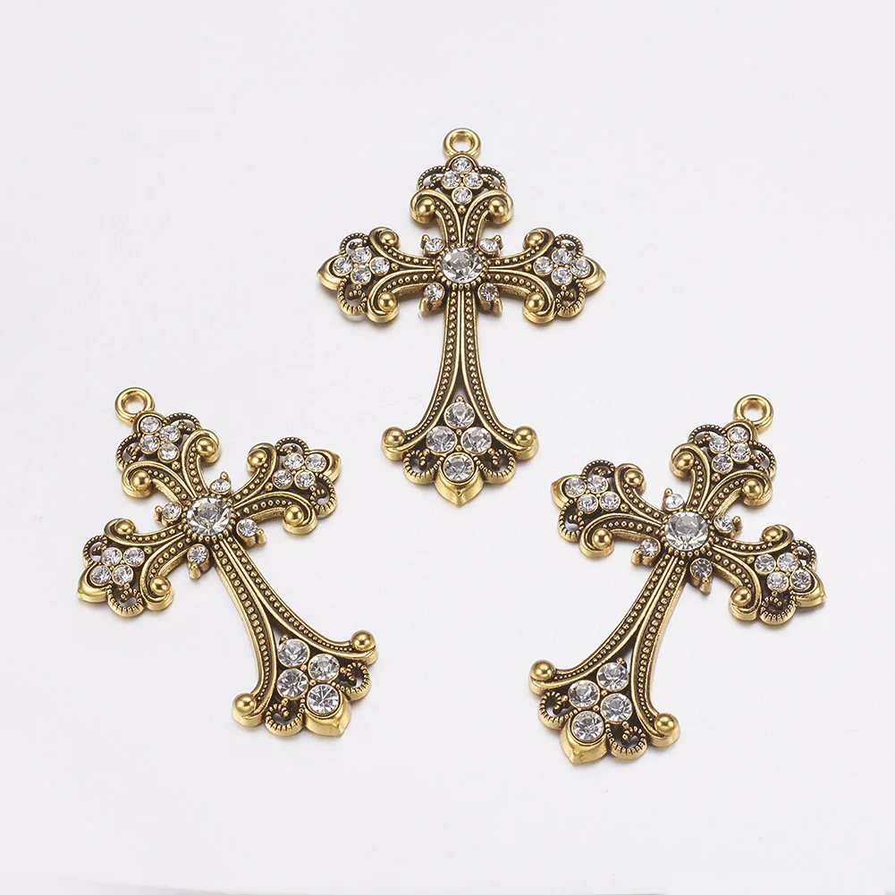 

5Pcs Alloy Rhinestone Cross Pendants Punk Cross Charm for DIY Metal Vintage Pendant Party Gifts Jewellery Fashion Charm