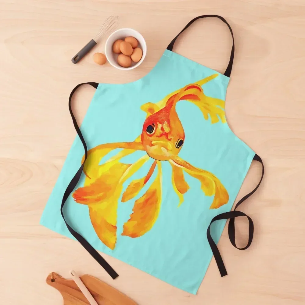 Cute Fantail Goldfish Vector Art Apron professional hairdressing New year's kitchen item Apron