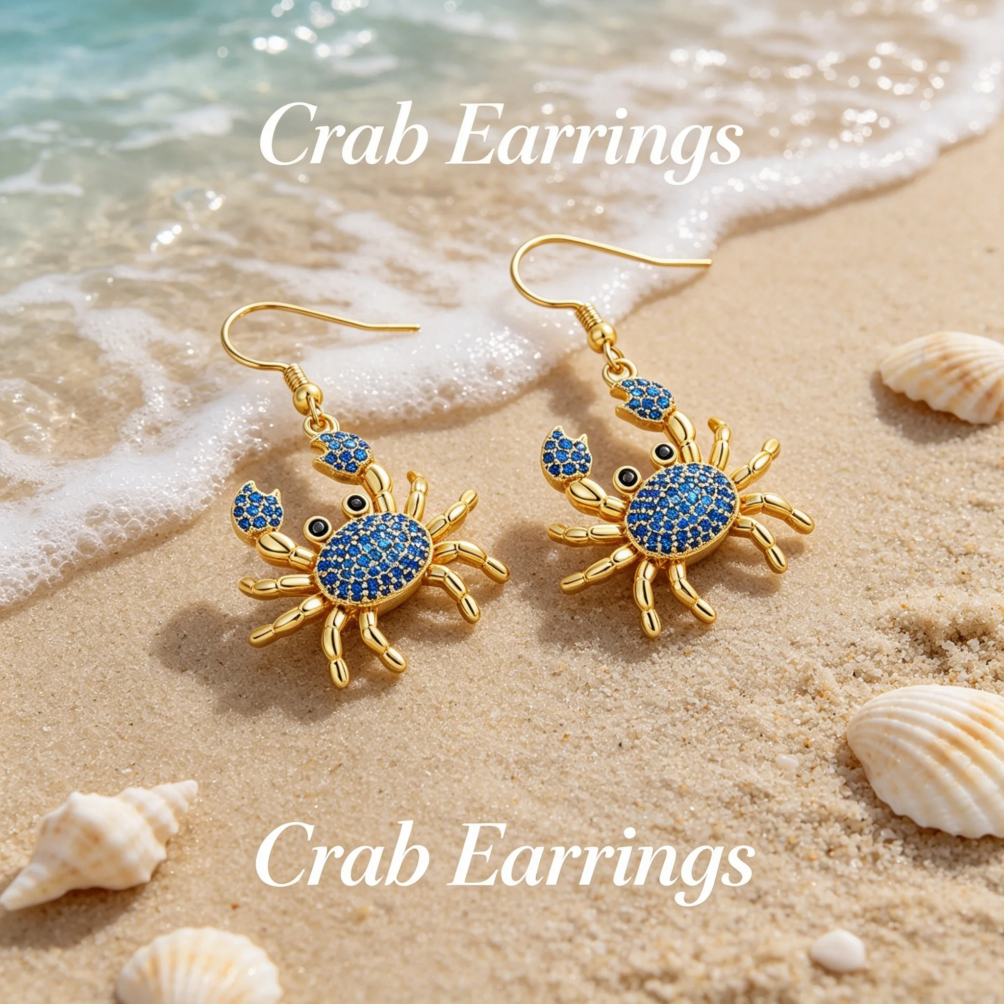 Vivid Realistic Crab Silhouette Earrings Marine Animal Enthusiast Summer Keepsake Jewelry Gift 📝 Product Description