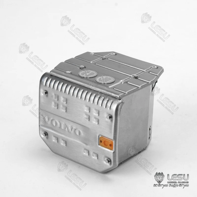 Tool box LESU Tamiya 1/14 truck model FH-16 truck exhaust tank with width indicator light G-6225 stainless steel material