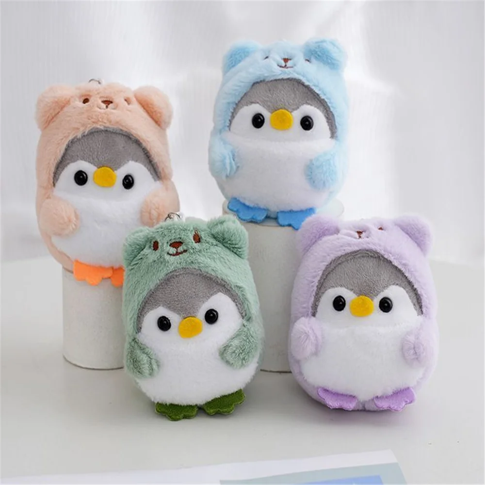 4Colors - 8CM Approx. Little IN HAT Penguin Plush Stuffed Animal Toy , Key Chain , BAG Pendant Plush Charm Doll