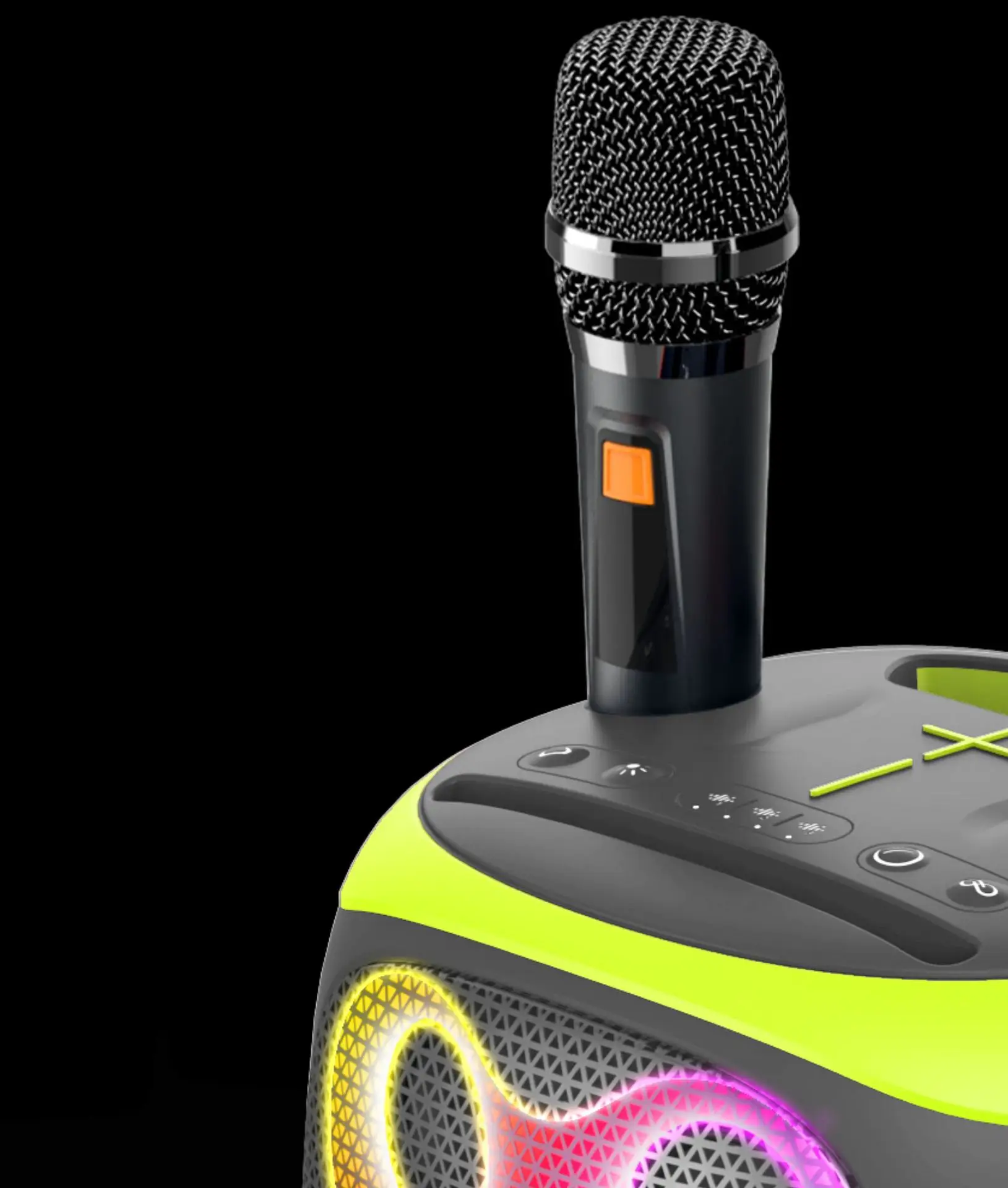 

High power wireless bluetooth karaoke speaker with bracket, subwoofer outdoor HIFI party big stereo PARTY130
