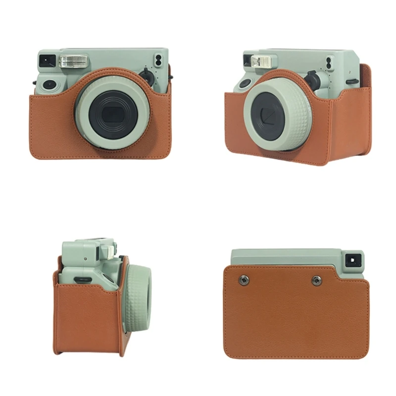 와이드 400 인스턴트 필름 카메라용 보호 케이스 탈착식 스트랩이 있는 가죽 가방 커버