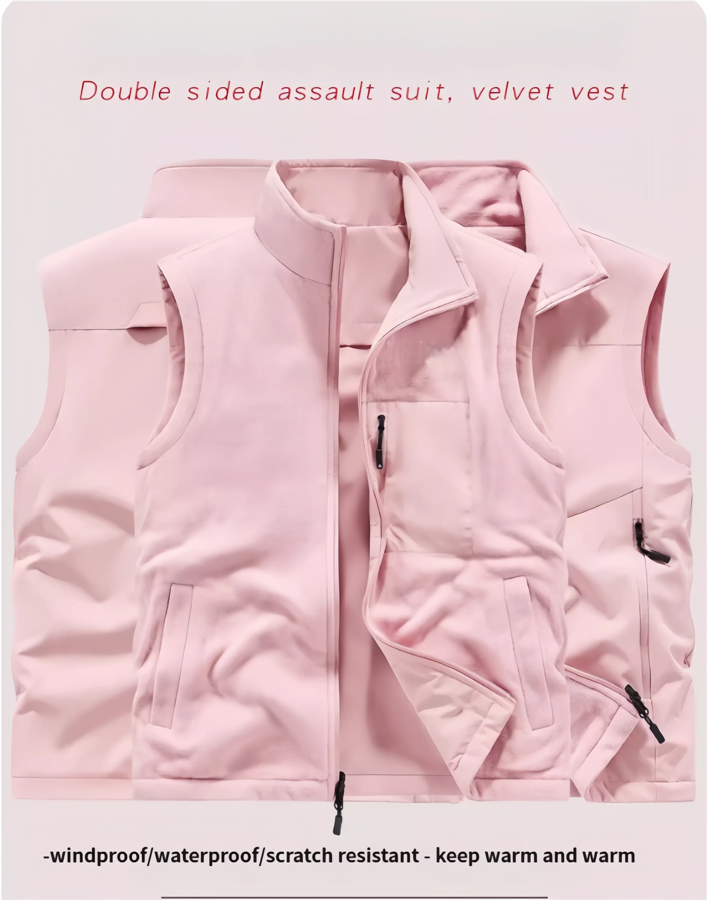 

Мужской осенний флисовый походный жилет, двусторонний жилет для рыбалки на открытом воздухе с несколькими карманами, промышленная рабочая одежда без рукавов, куртка