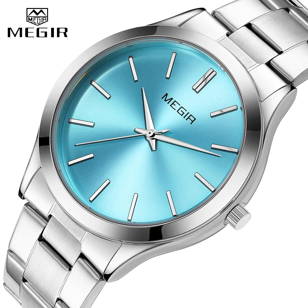

MEGIR брендовые деловые мужские кварцевые часы, роскошные классические водонепроницаемые светящиеся мужские наручные часы с календарем, креативные мужские часы