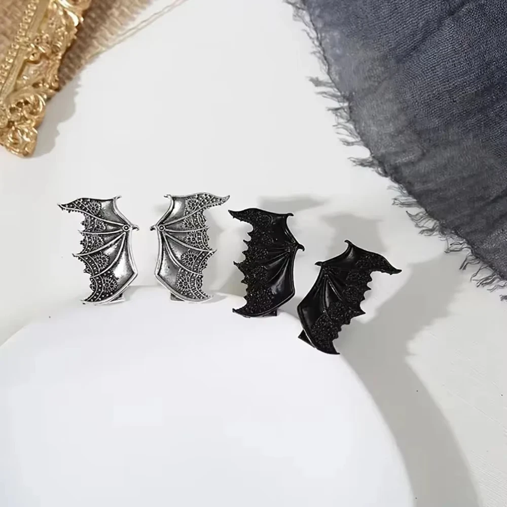 Gothic Bat Wing Hair Clips Halloween Vampire Cosplay Hairpin Vintage Wing Barrette Party Costume Hair Accessories