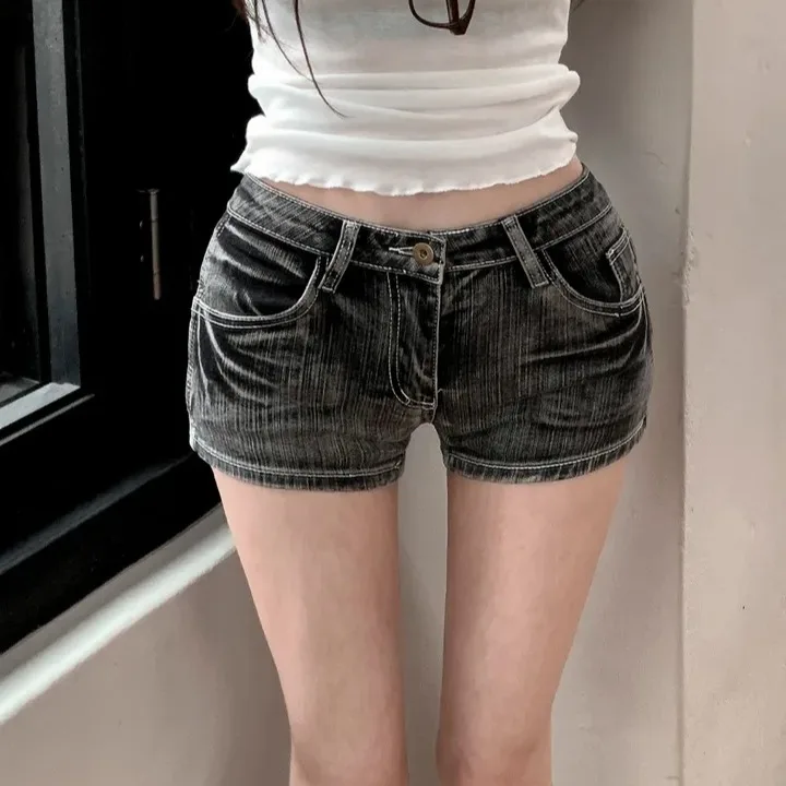 

Женские джинсовые орты с высокой талией, облегающие облегающие брюки Bla ey в стиле ретро, повседневные летние модные шорты