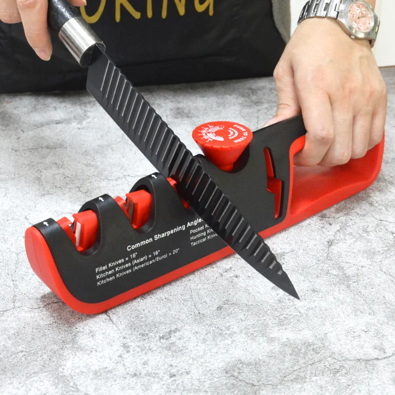 

Knife Sharpener 4 in 1 Professional Kitchen Scissors Sharpening Tool Whetstone Tungsten Diamond Adjust Angle Grinding Machine