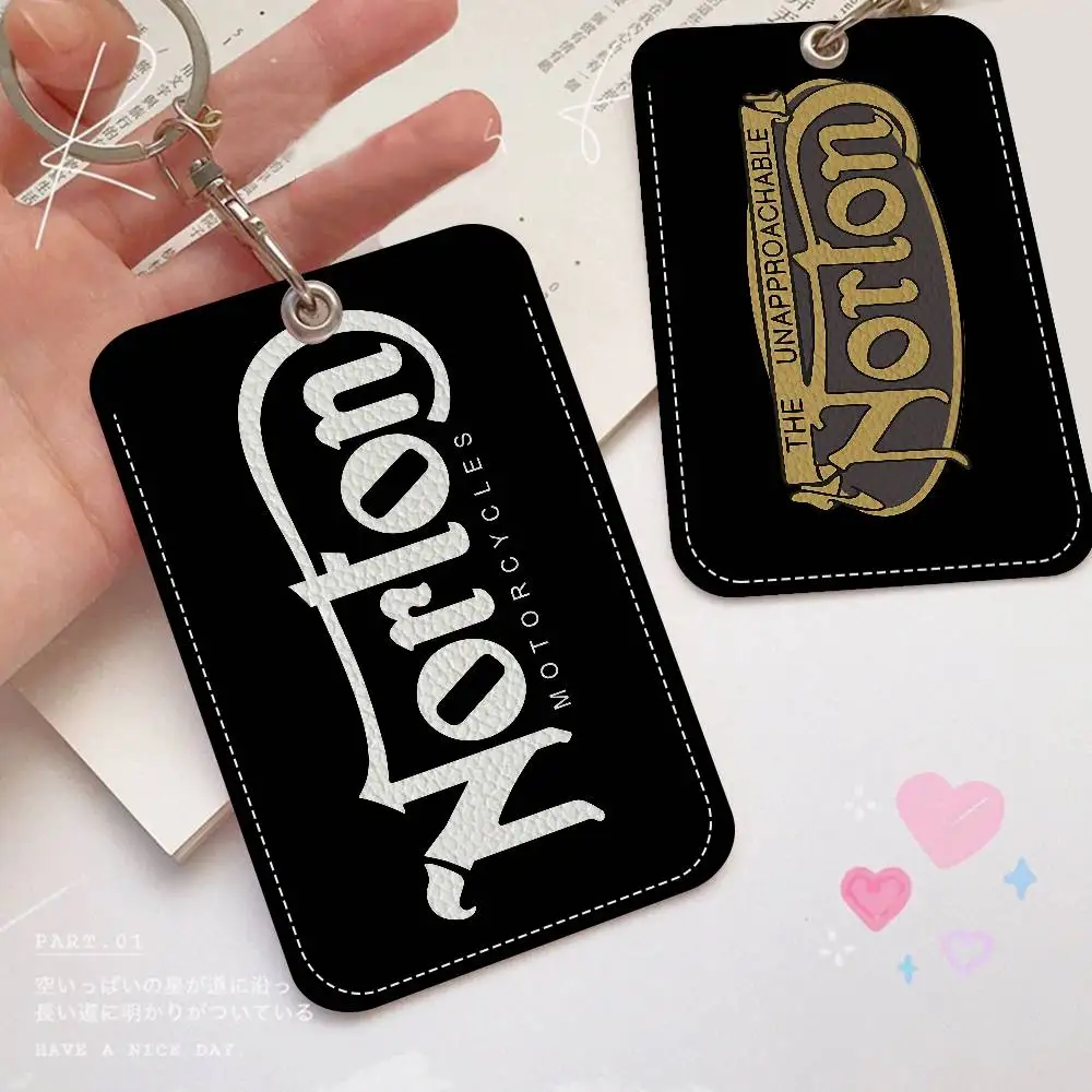 N-NORTONS دراجة نارية شعار 1 قطعة INS الإبداعية الكرتون طالب الحرم الجامعي حامل بطاقة لبطاقة وجبة ، بطاقة الحافلة ، بطاقة العمل ، الخ