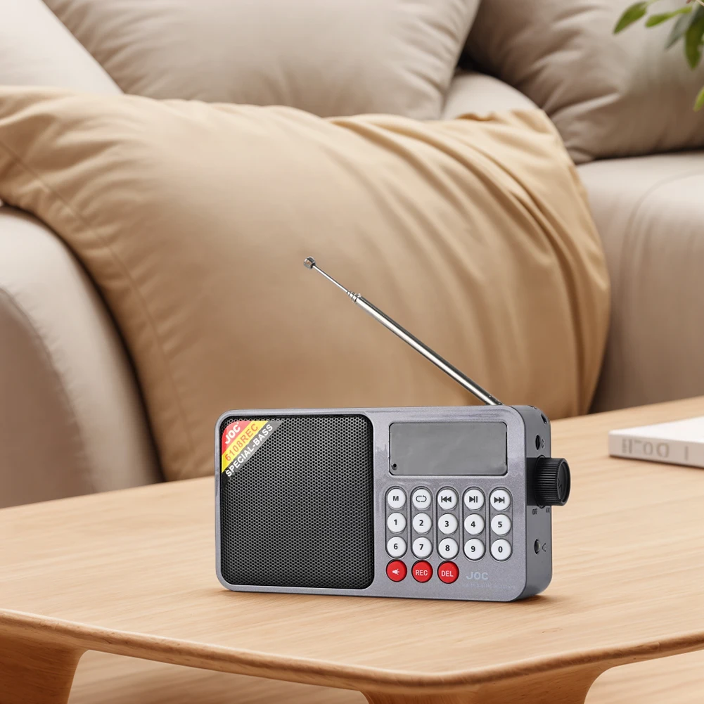 راديو FM رقمي مشغل موسيقى MP3 يدعم بطاقة TF ومحرك USB وراديو محمول مع شاشة عرض LED للمنزل في الهواء الطلق #1