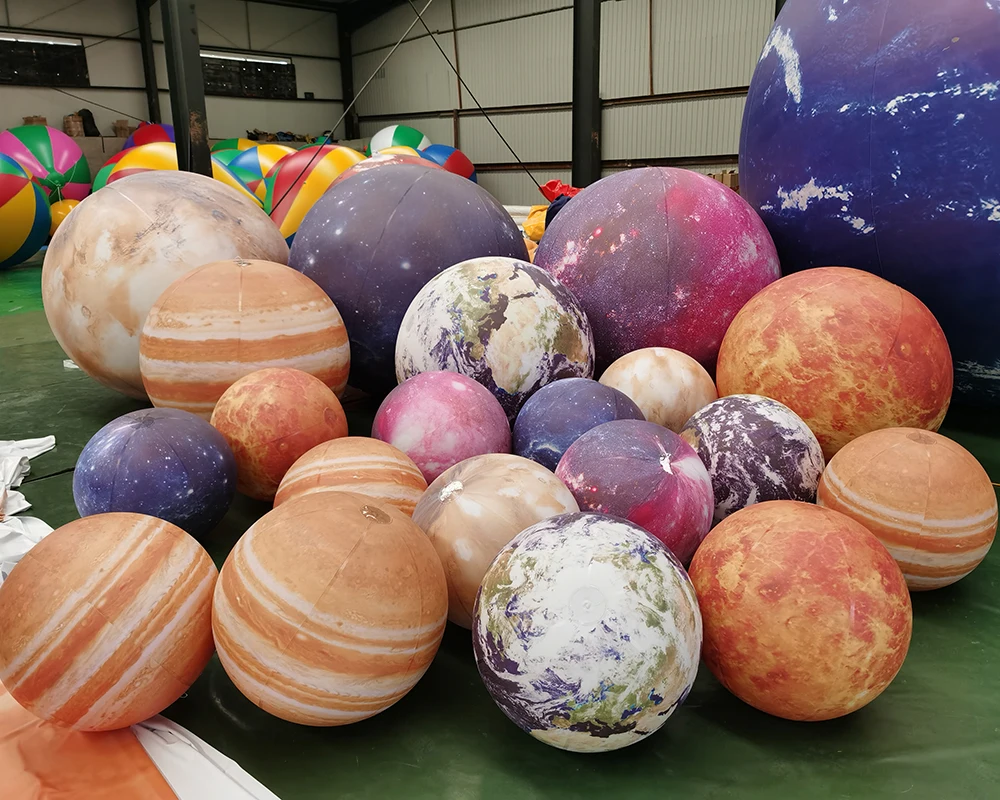 Planeta inflable colgante de PVC, Bola de Luna hermética con bomba de aire, accesorios de exhibición para boda/fiesta o aterrizaje, centro comercial