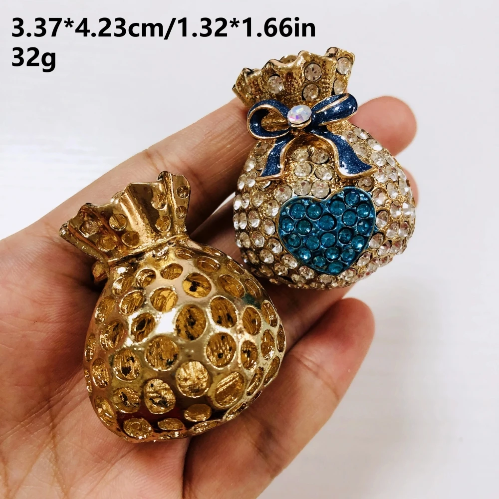 

1Pcs Noble Shiny Full Rhinestone Butterfly Hollow Out Love Heart Money Bag Charms Diy Junk Phone Case Decor Pendent Ornament