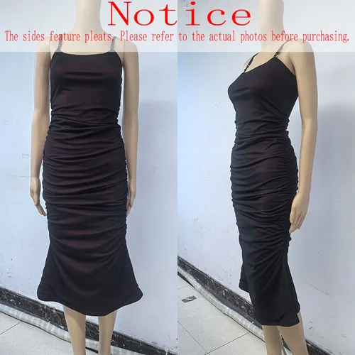 Imagen 2 del producto Vestidos largos elegantes de fiesta para mujer, vestido Sexy ajustado con espalda descubierta y tirantes finos, vestido largo de noche para discoteca de cumpleaños de verano para mujer