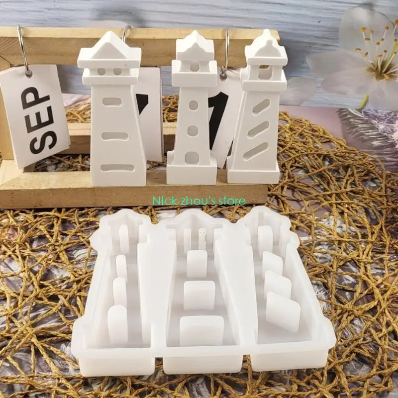 E15E Practical Sturdy Silicone Mould Portable Accessory for Making Resin and Plaster Lighthouse Models With Ease Designs