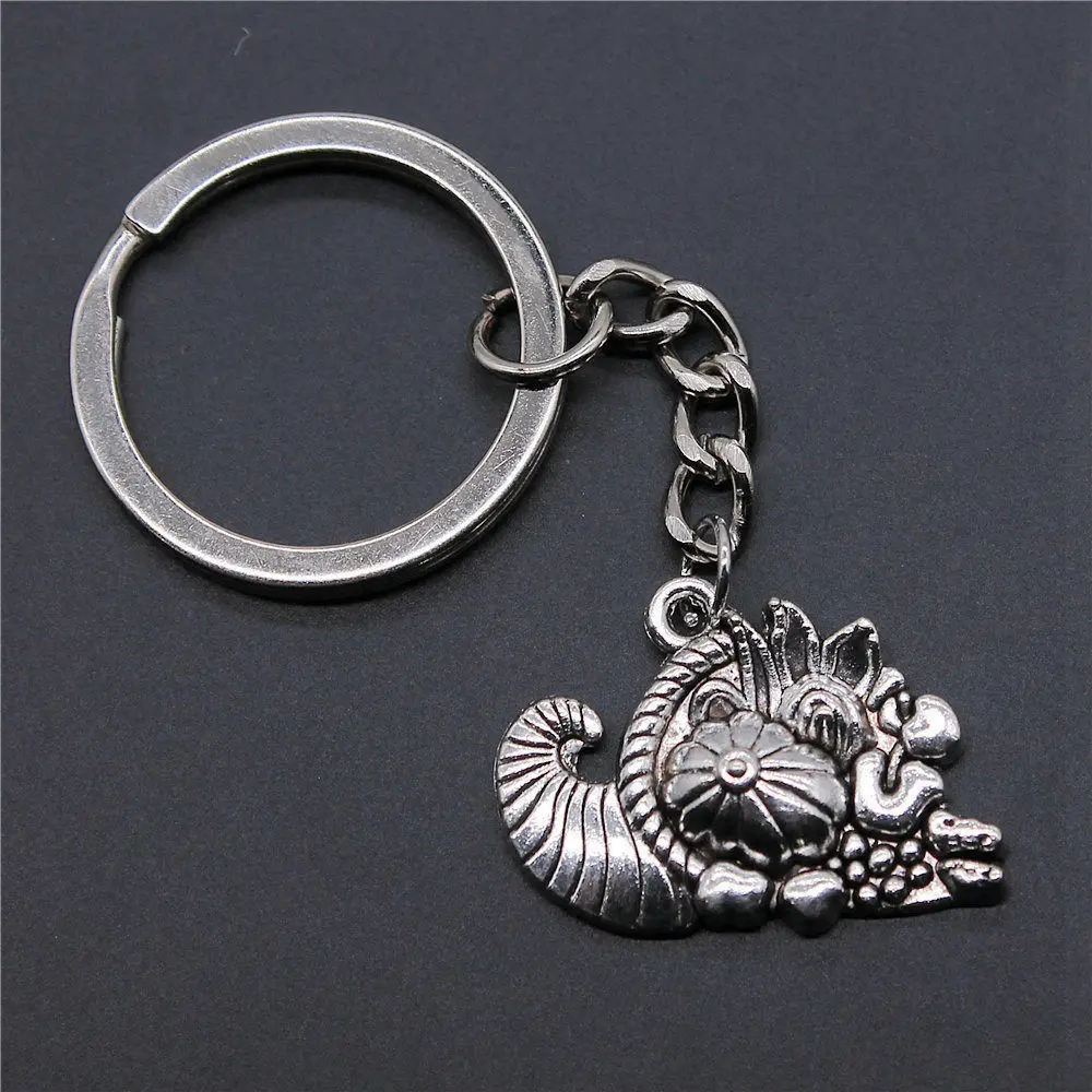 1pcs Cornucopia Keychain for phone Car pendant Jewellery Wholesale Ring Size 28mm