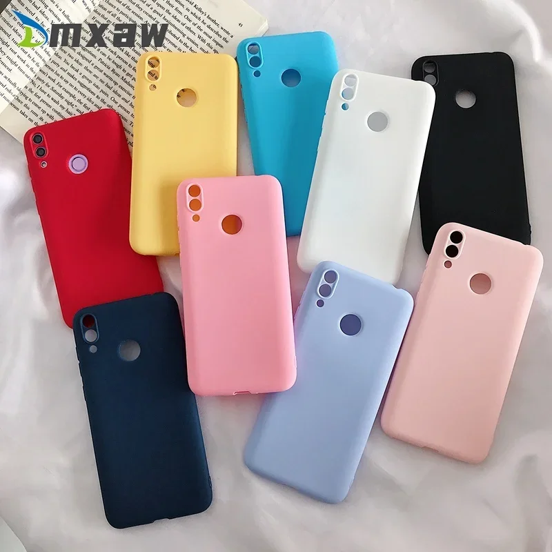 

For Huawei Honor 20 8a 8x 8 9 10 lite 20i 10i 8c 8s View 20 Case Cute Matte Solid Candy Simple Silicone Cover Honor view 20 pro