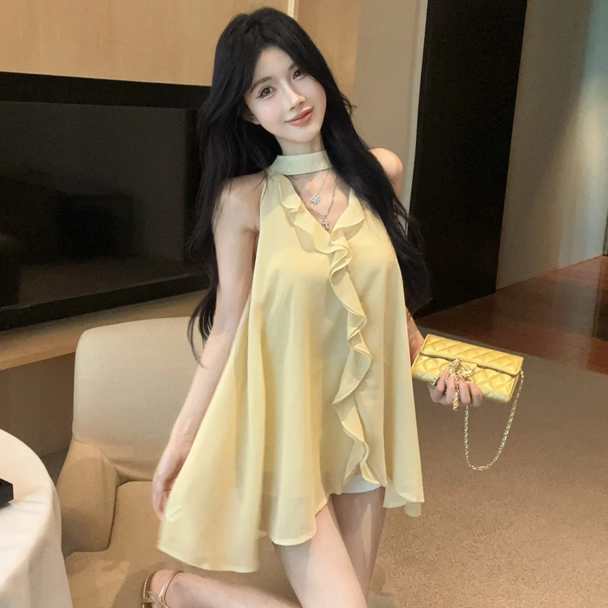 

Свободная блузка Cleanfit Pure Desire средней длины с кружевом для женщин: идеально для вечеринок и ночных клубов