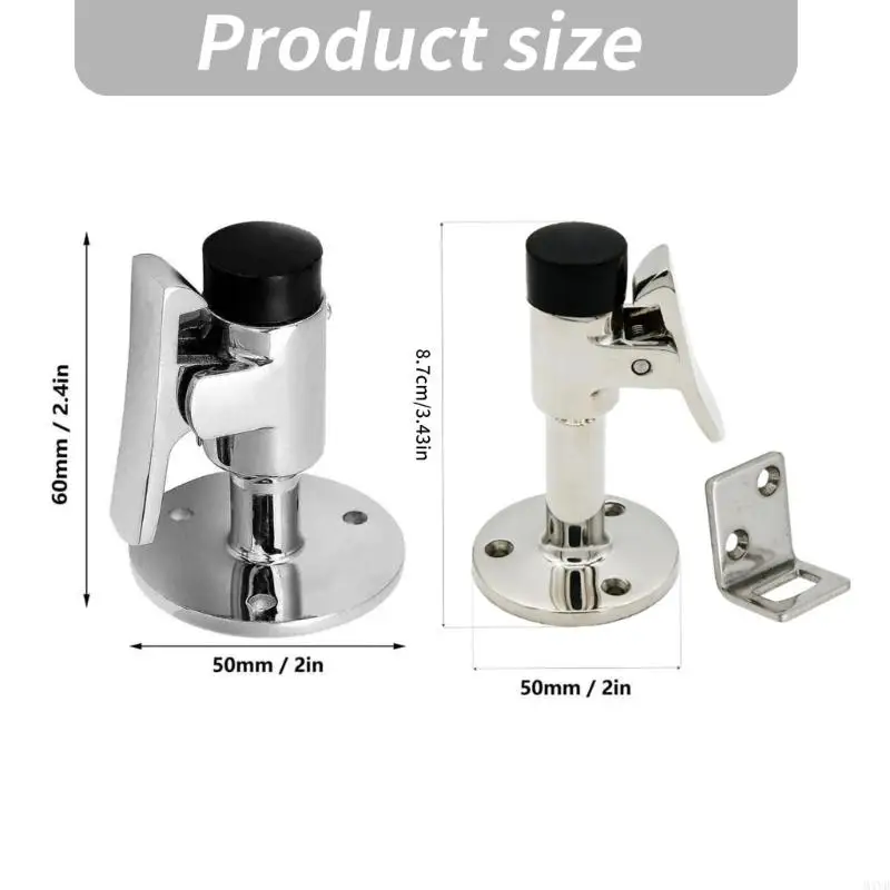 Floor Mounted Door Stop in 316 Stainless Steel, Metal Retainer Set with Keeper Plate and Screws for Residential Door M4YD