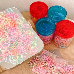 300/600 Pcs/Set Baby Girls Cute Colors High Elastic Disposable Rubber Band Children Sweet Hair Bands Kids Hair Accessories