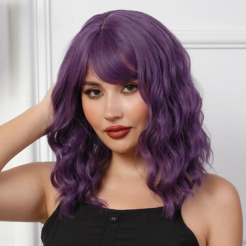 

Мода Европы и Америки, женские короткие вьющиеся волосы, барная одежда, одинаковые занавески с челкой, волнистый парик, банкетные женские волосы до плеч