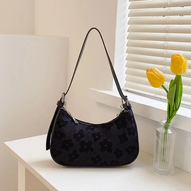 Floral Pattern Shoulder Bag, Fashion Chain Decor Handbag, Crossbody Bag Purse For Women