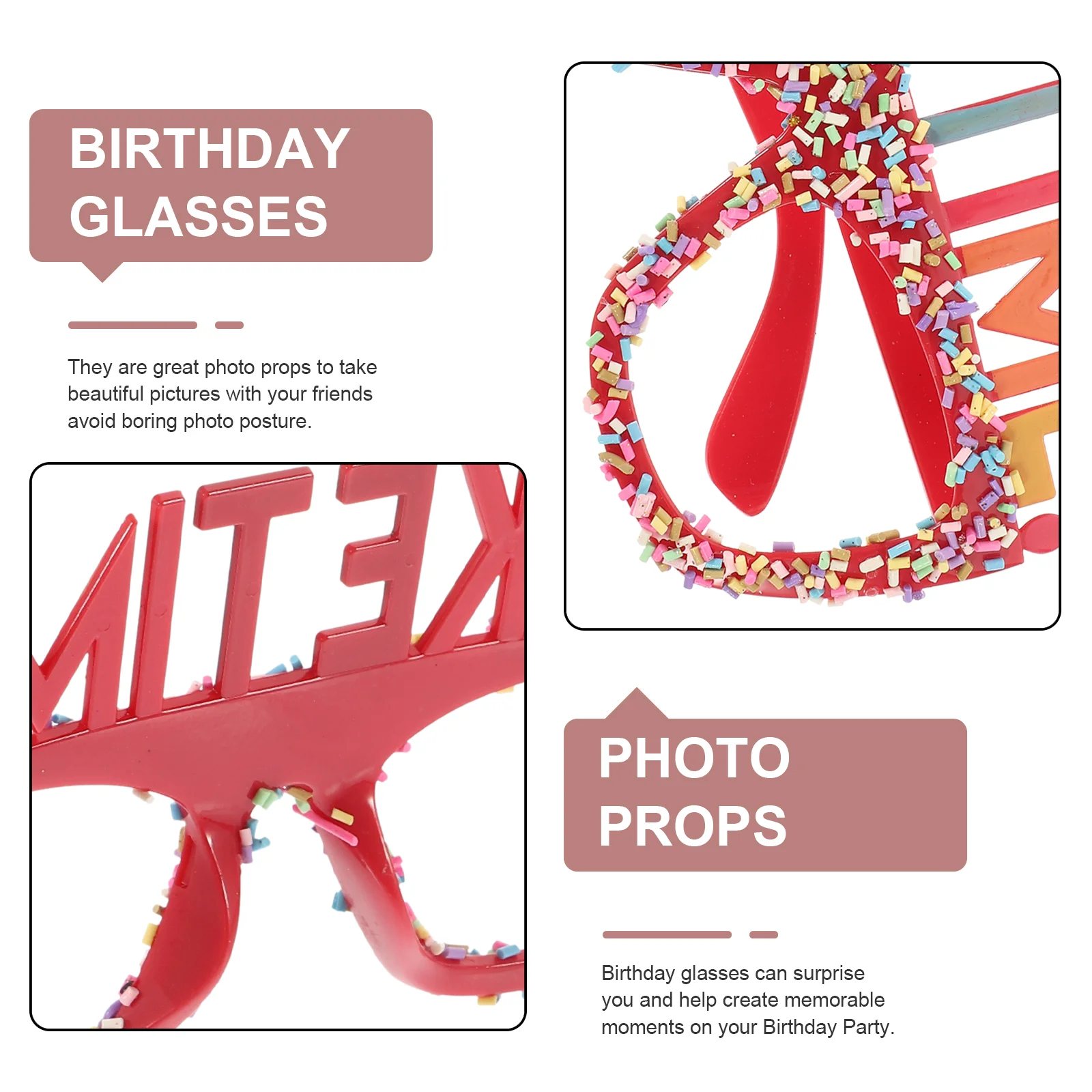 Birthday Photo Booth Props Glasses Cake Eye Birthdays For Adults Funny Costume Sunglasses