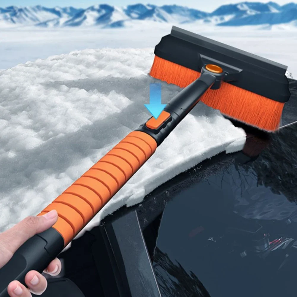 Car Glass Snow Cleaning Brush Shovel Winter Car Ice Scraper Detachable Snow Shovels with Rotating Brush Head Ice Removal Tool