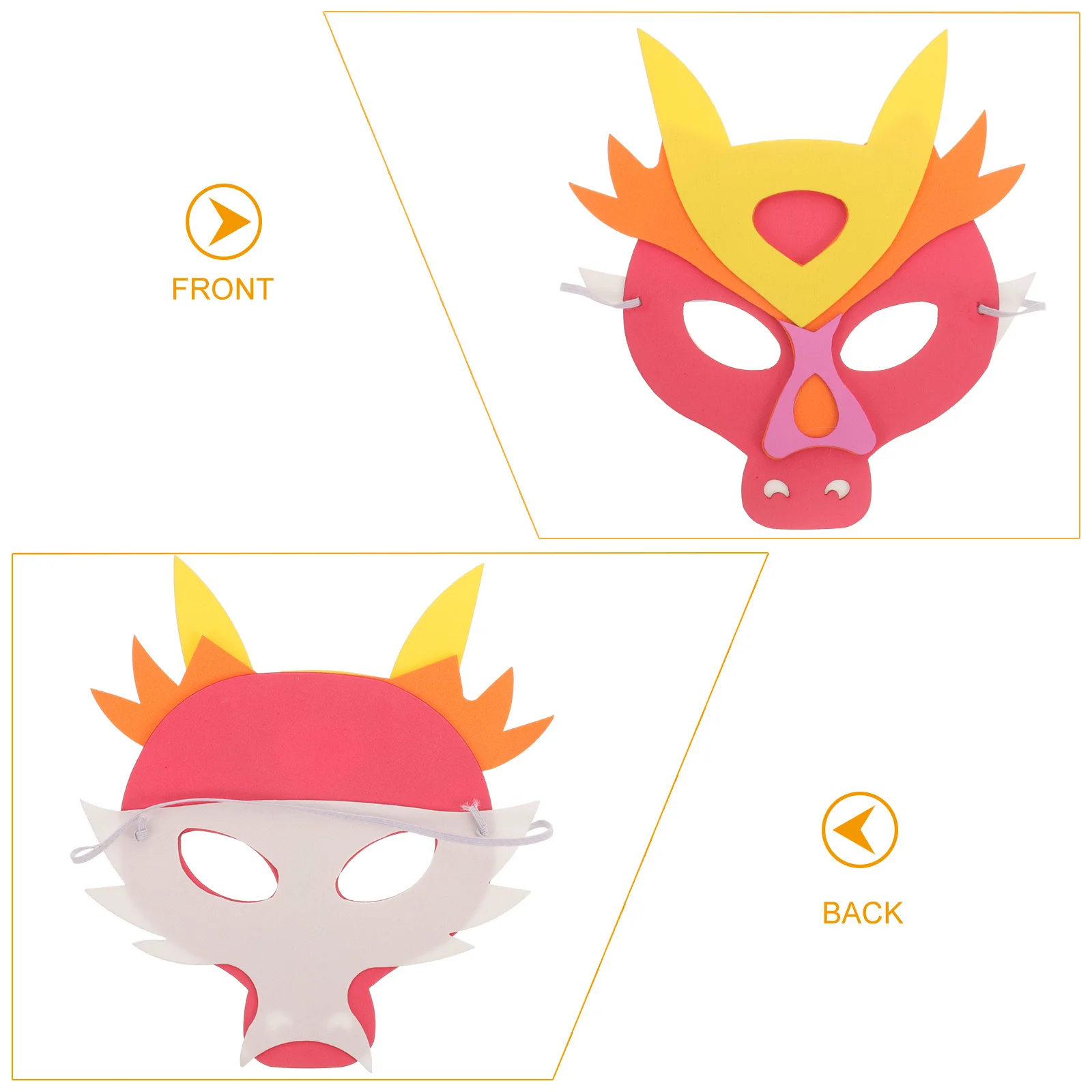 

TENDYCOCO 4Pcs Kids Dragon Masks Masquerade Costume Party Cosplay Props Red Eva Animal Face Mask for Children Performance Decor