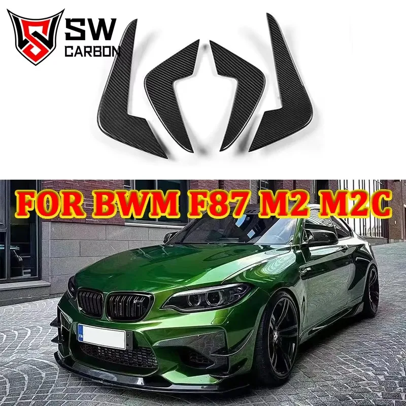 For BMW F87 M2 M2C Coupe Carbon Fiber AC Style Front Bumper Splitter Lip Fin Duck Wing Splitter Body Kit