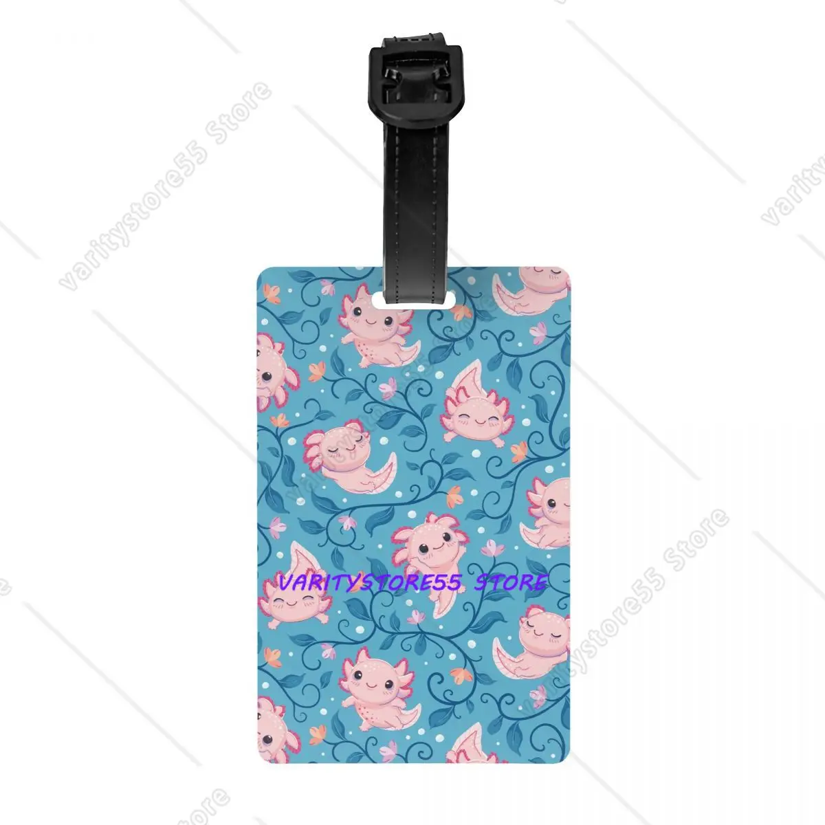 

Custom Cute Salamander Animal Axolotls Luggage Tag Privacy Protection Baggage Tags Travel Bag Labels Suitcase