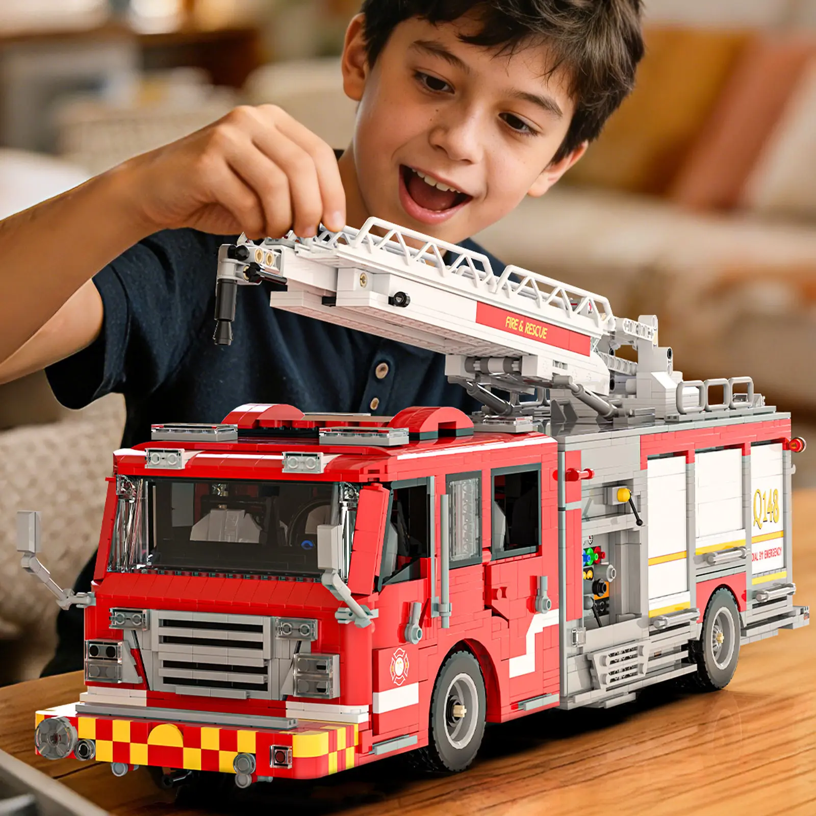 

3033PCS American Fire Truck Building Blocks High Difficulty Assembly Model Educational Toy Collection Gift For Boys