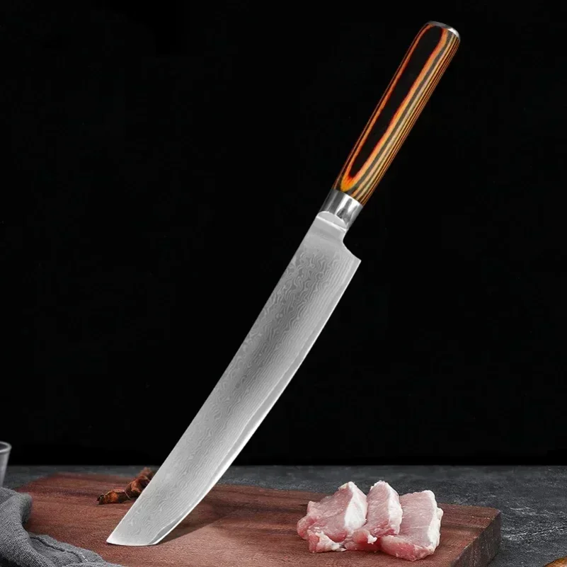 Damascus Knife Cleaver Chef Knife Professional Kitchen Boning Knife Wood Handle Japanese Utility Slicing Salmon Sashimi Knife