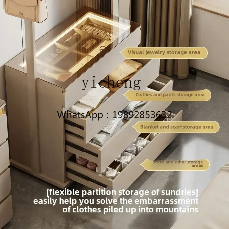 

BB Simple closet coat rack integrated full-length mirror bedroom locker full-length mirror