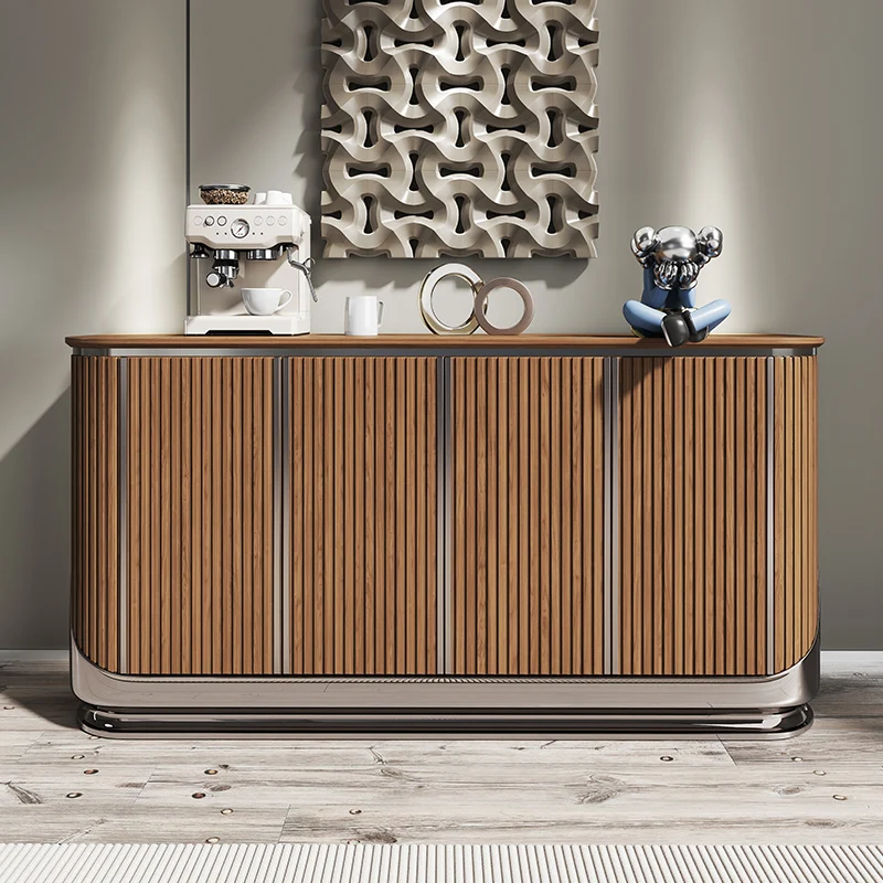 خزانة مدخل إيطالية فاخرة وخفيفة وخزانة أحذية لقاعة المدخل وخزانة جانبية من الخشب الصلب #2