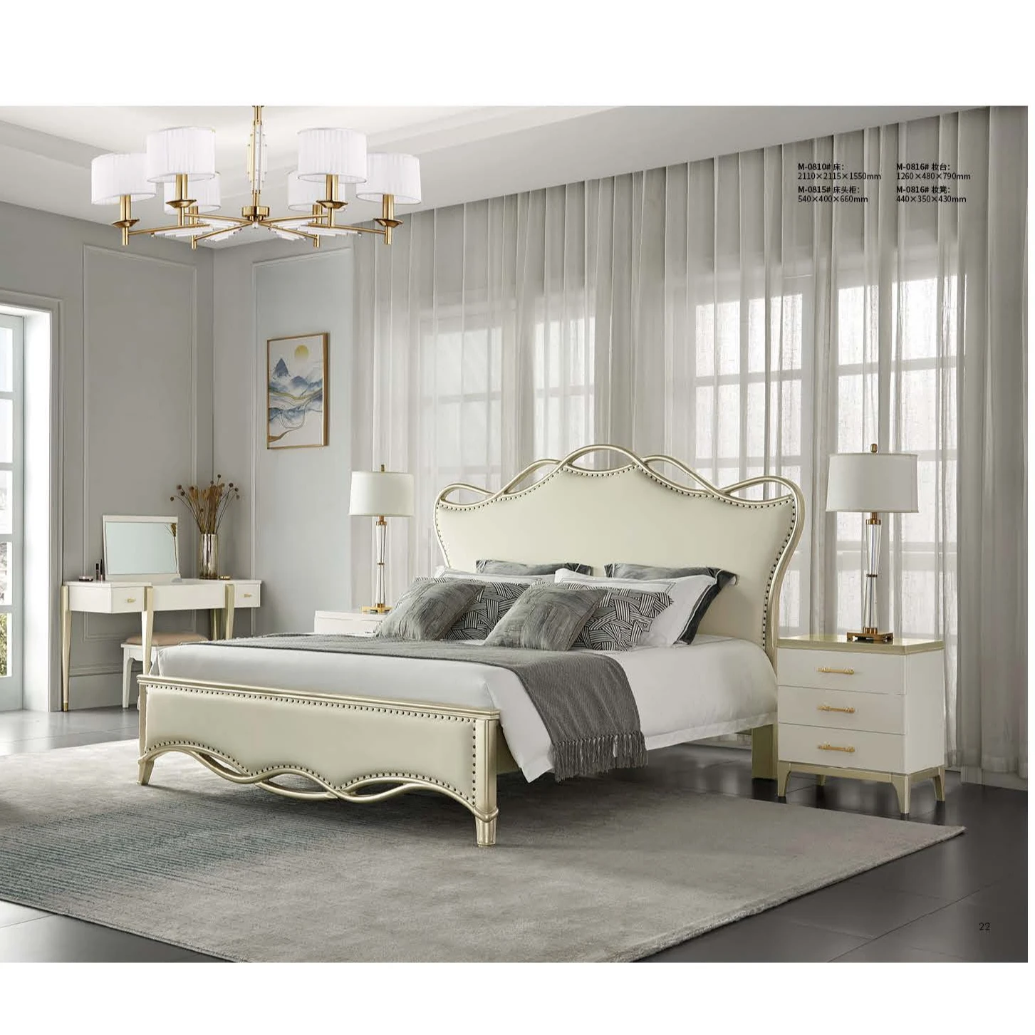 

For Wholesale Wood Bed Luxury Modern Design American Bedroom Furniture Customize Modern Interior Leather Hot Selling Top Quality