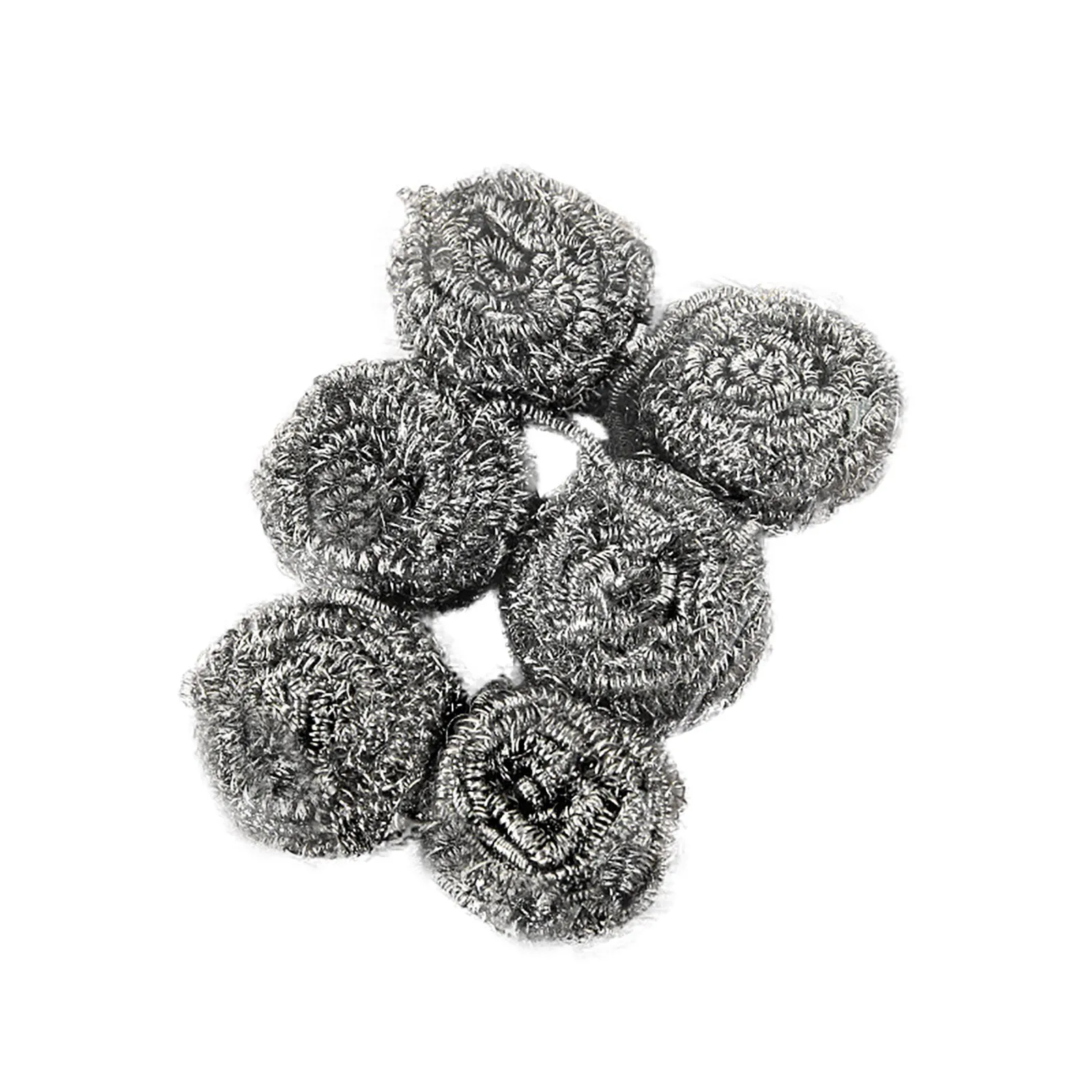 6PCs Stainless Steel Sponges Scrubbing Scouring Pad Steel Wire Ball Scrubbers