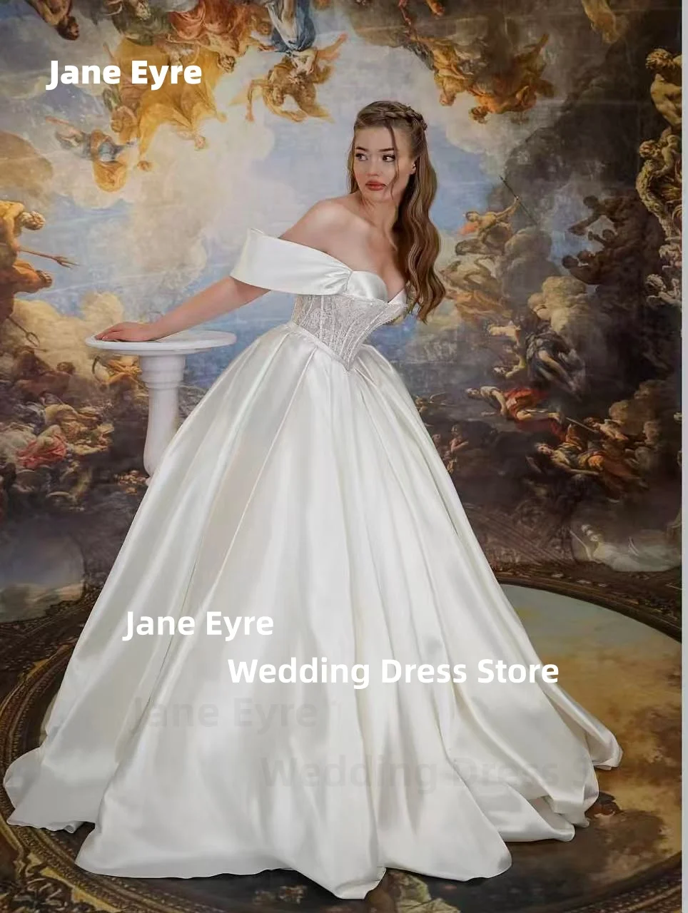 Jane Eyre personnalisé chérie avec dentelle Corset conception Cap manches robe de mariée a-ligne poche latérale à lacets robes de soirée