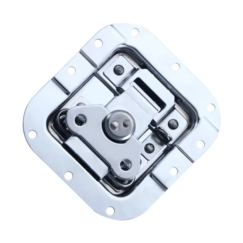 2Pcs Steel Chrome Butterfly Twist Latch With Lock Hole For Road Flight Audio Case Tool Box Recessed Mount