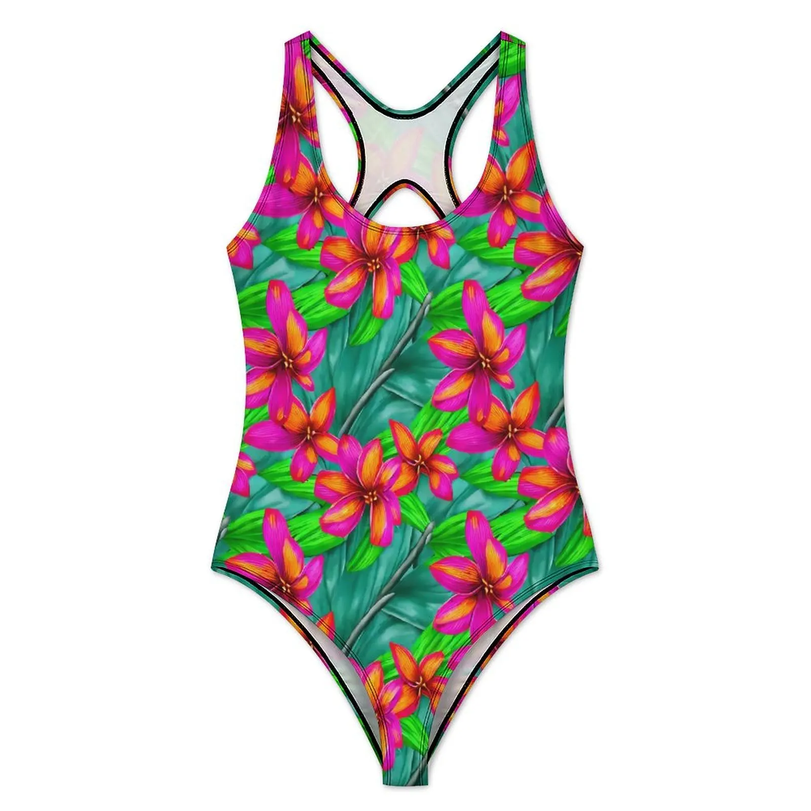 Tropical Paradise Swimsuit Sexy Floral Women Swimwear One Piece Trend Swimsuits Holiday Surf Push Up High Cut Beach Outfits