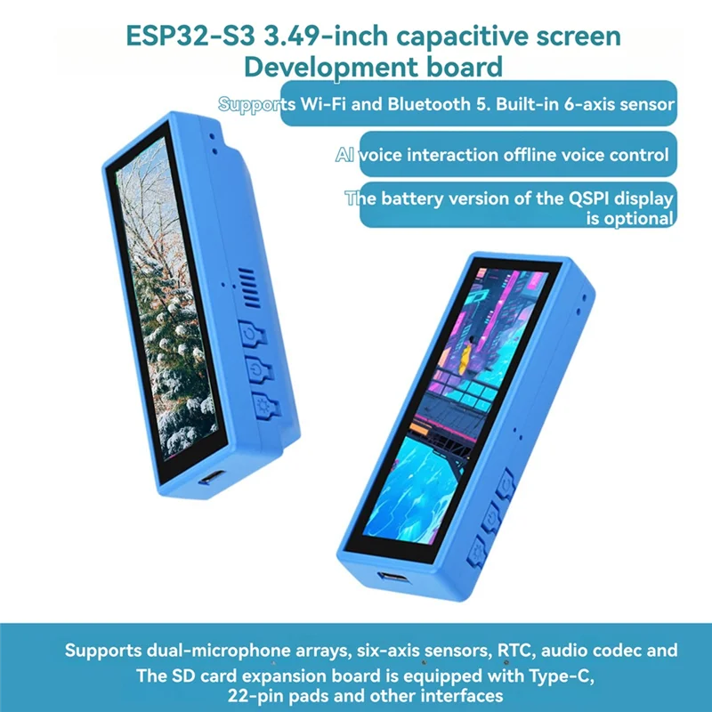 JABS-ESP32-S3 3.49 بوصة لـ Deepseek AI Chat Box Development Board LCD شاشة تعمل باللمس بالسعة شاشة تعمل باللمس 172X640 N16R8