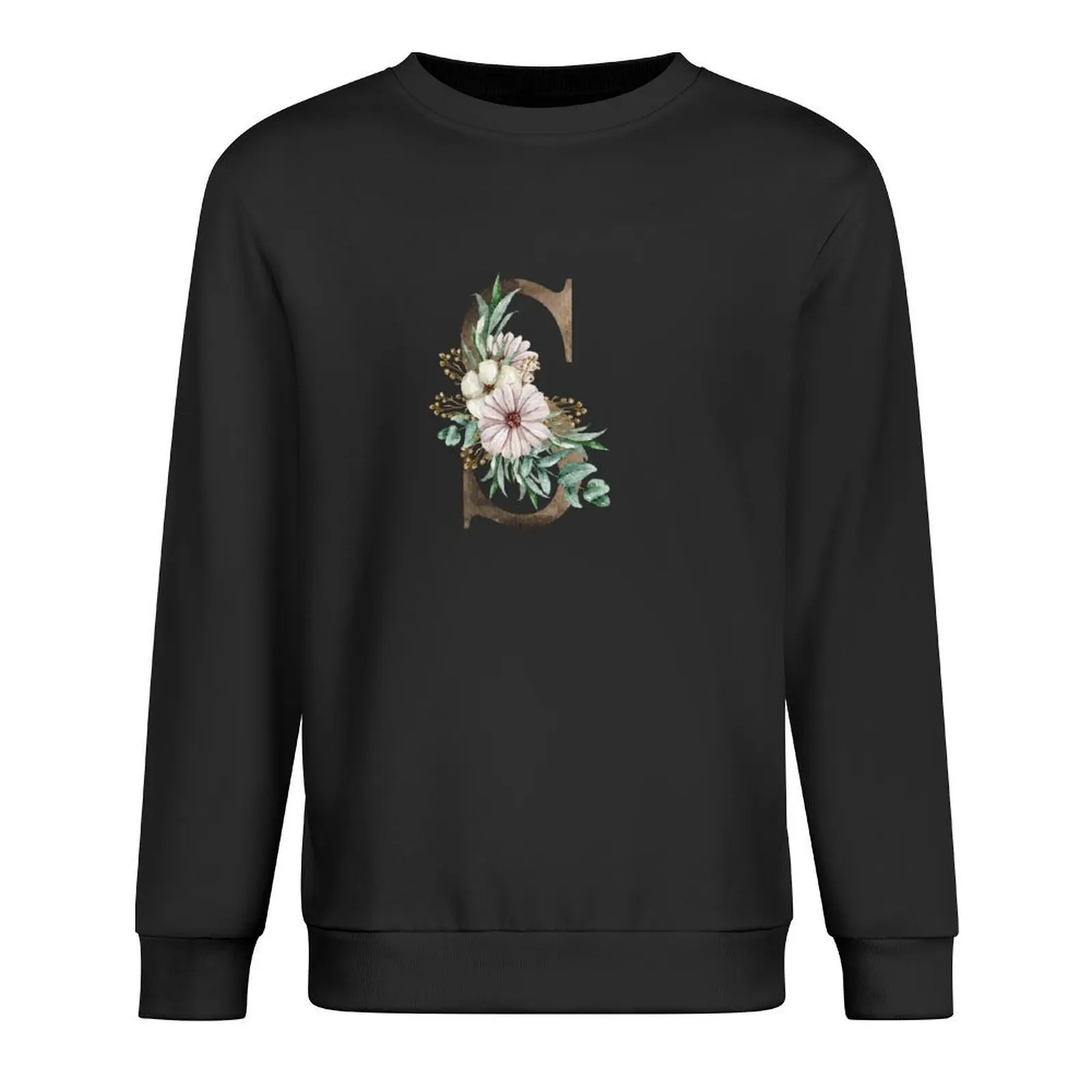 

Watercolor floral S wedding monogram letter print Pullover blouse tracksuits men's winter sweater anime clothing sweatshirts