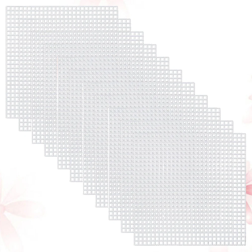 

30 Pcs 8x8cm Square Mesh Plastic Canvas Sheets Cross Stitch Sewing Plastic Canvas Sheets for Embroidery Acrylic Yarn Crafting Kn
