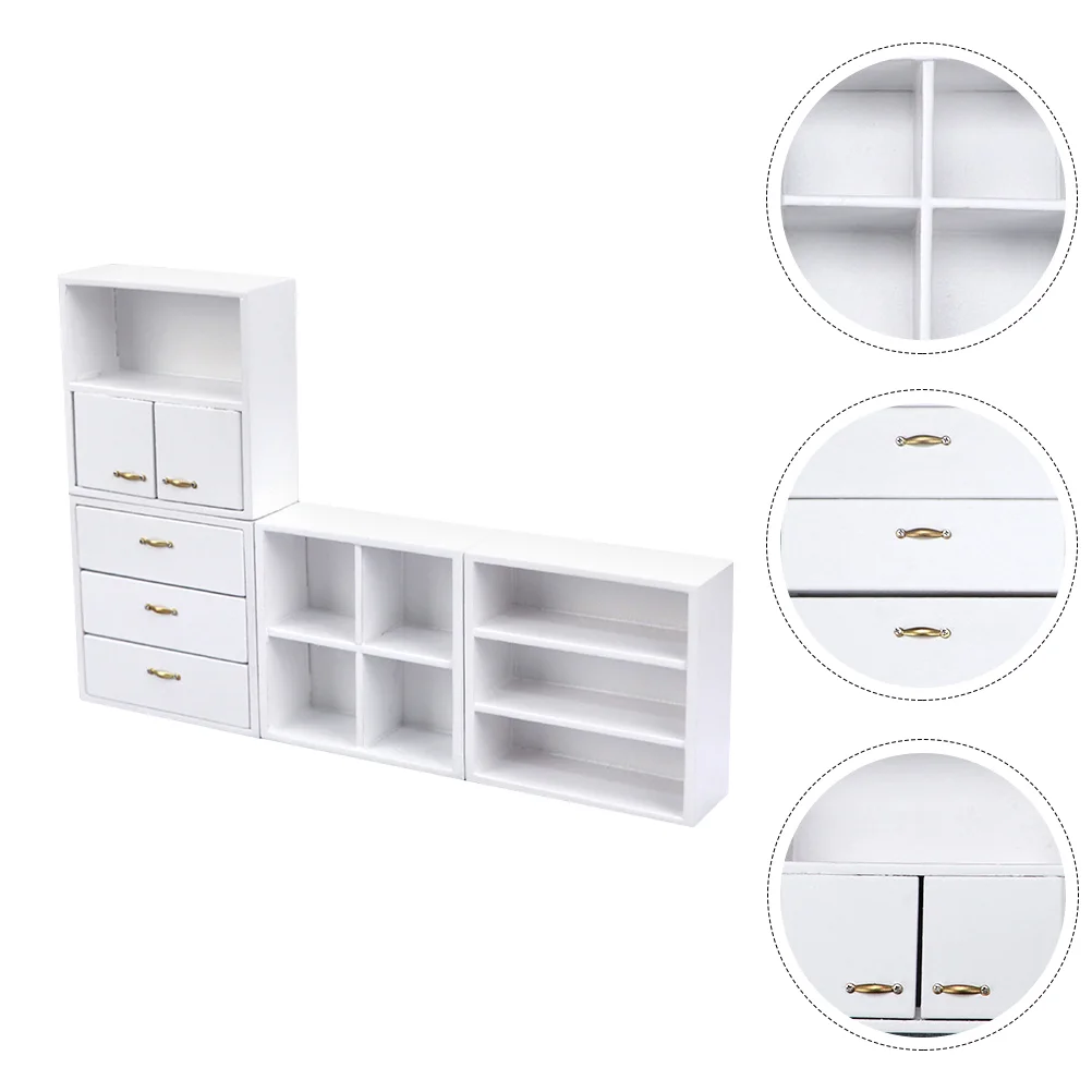 Simulation Cabinet 1: 12 Furniture Display Showcase House Gadgets Miniature Ornament Bookcase Layout Small Micro Scene