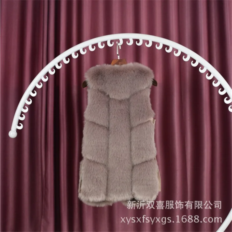 Luxury Brand Women's Clothing Fur Vest Fox Faux Fur Coat Waistcoat Winter Coats New Women Warm Vest Fashion Jacket Tops
