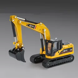 1/60 Eexcavator Toy Car Model Alloy Diecast Joint Mobility Sound Light Doors Opened Simulation Digger Vehicle Toys Birthday Gift